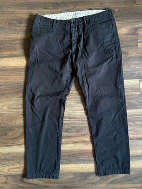 Men's Made in Italy Selvedge Black Cotton Chino Pants